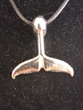 Sterling Silver Whale Tail Pendant Necklace - Unisex Jewelry